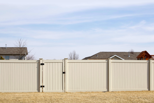 Tan Vinyl Fence